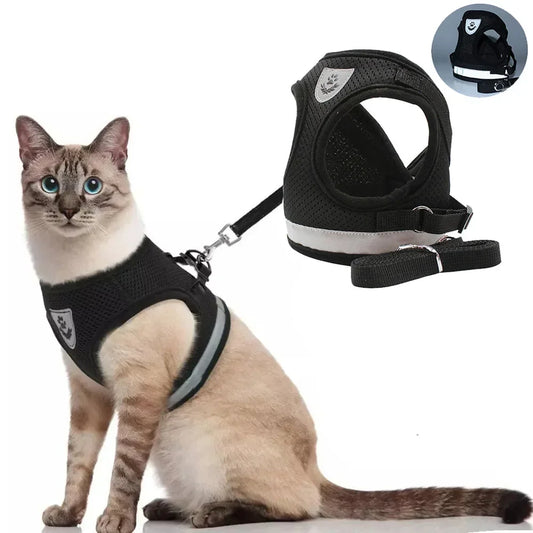 Adjustable Reflective Cat & Dog Harness Set