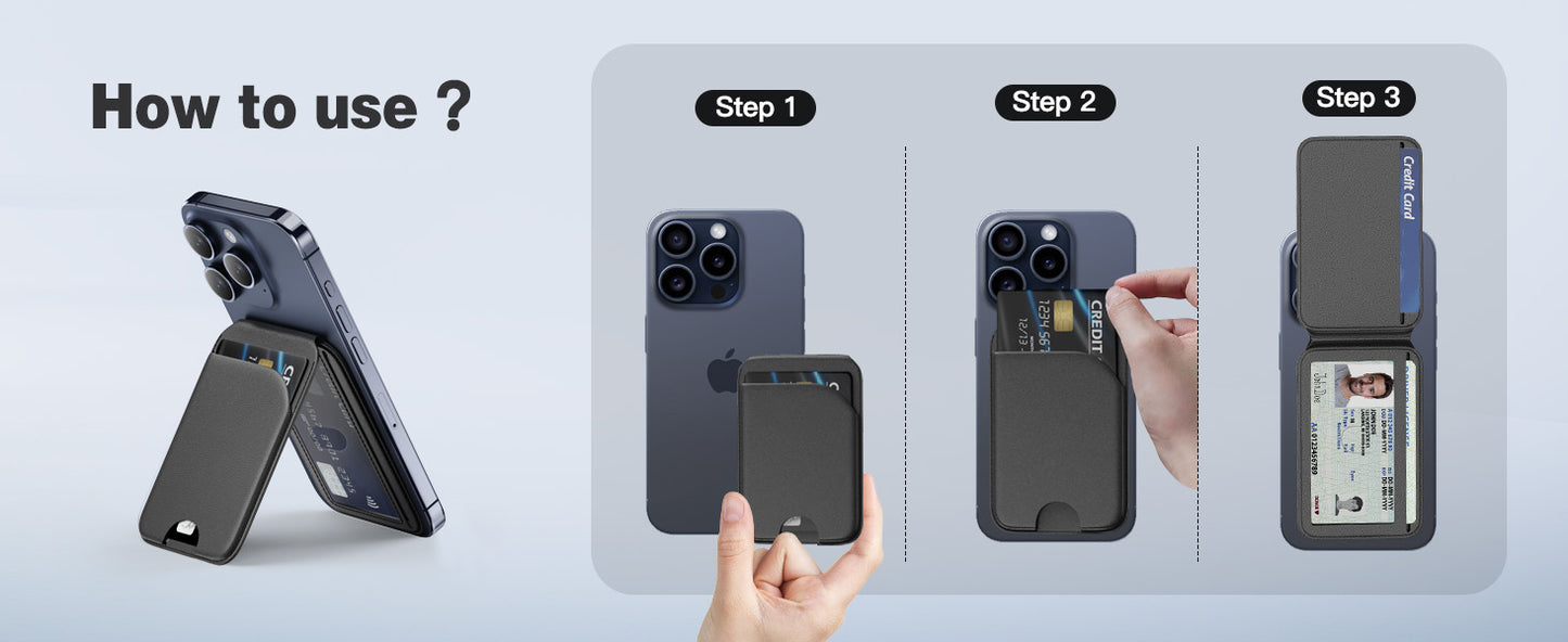 Minisopuru Magnetic Wallet & Phone Stand