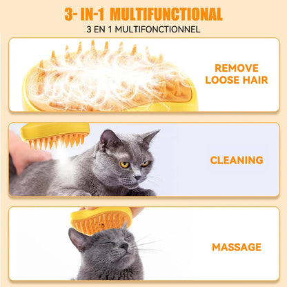 3-in-1 Cat Steamy Grooming Brush