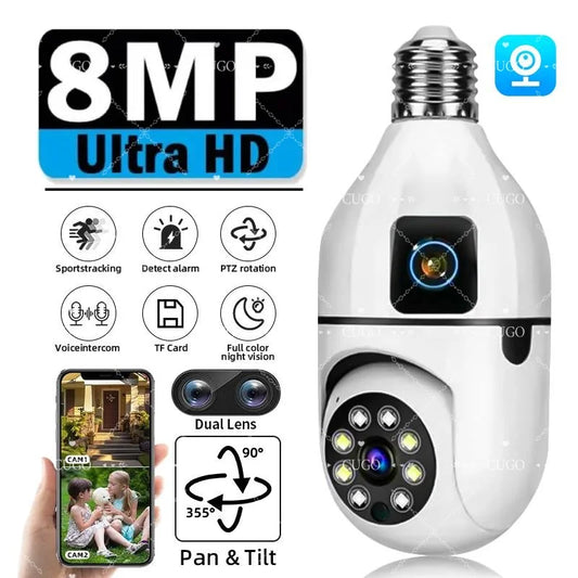 8MP E27 Bulb WiFi Security Camera
