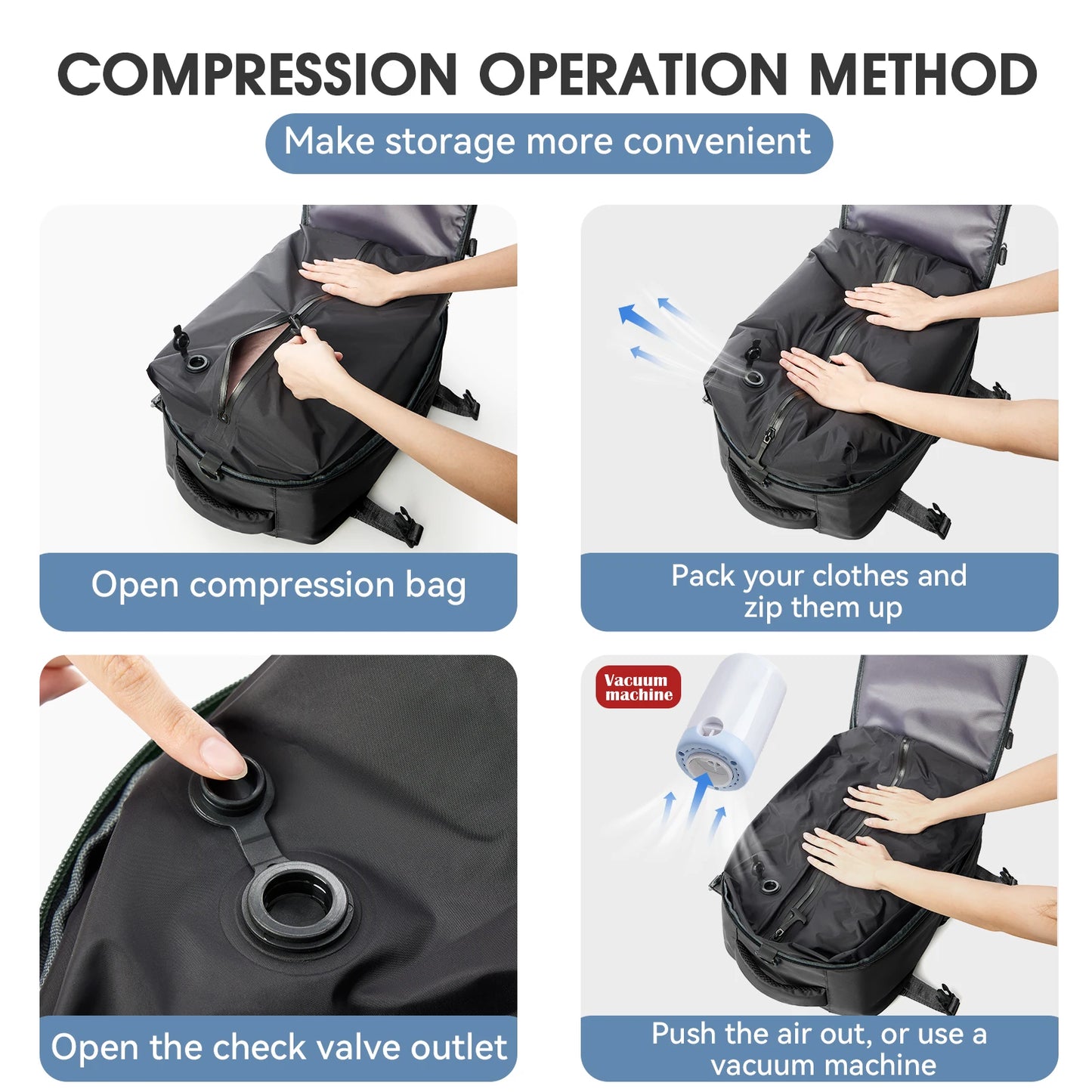 Vacuum Travel & Laptop Backpack