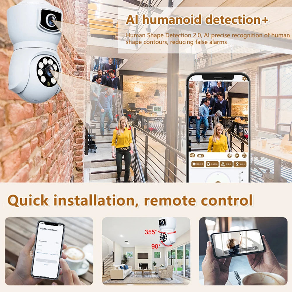 64GB 4K Dual-Lens WiFi Security Camera