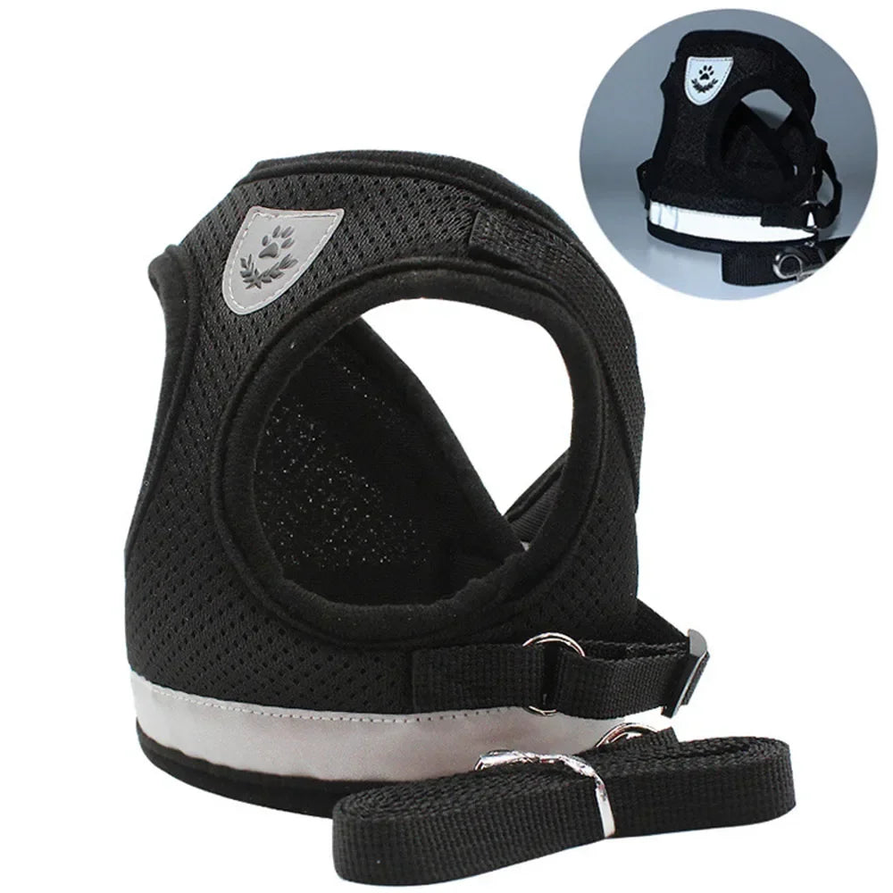 Adjustable Reflective Cat & Dog Harness Set