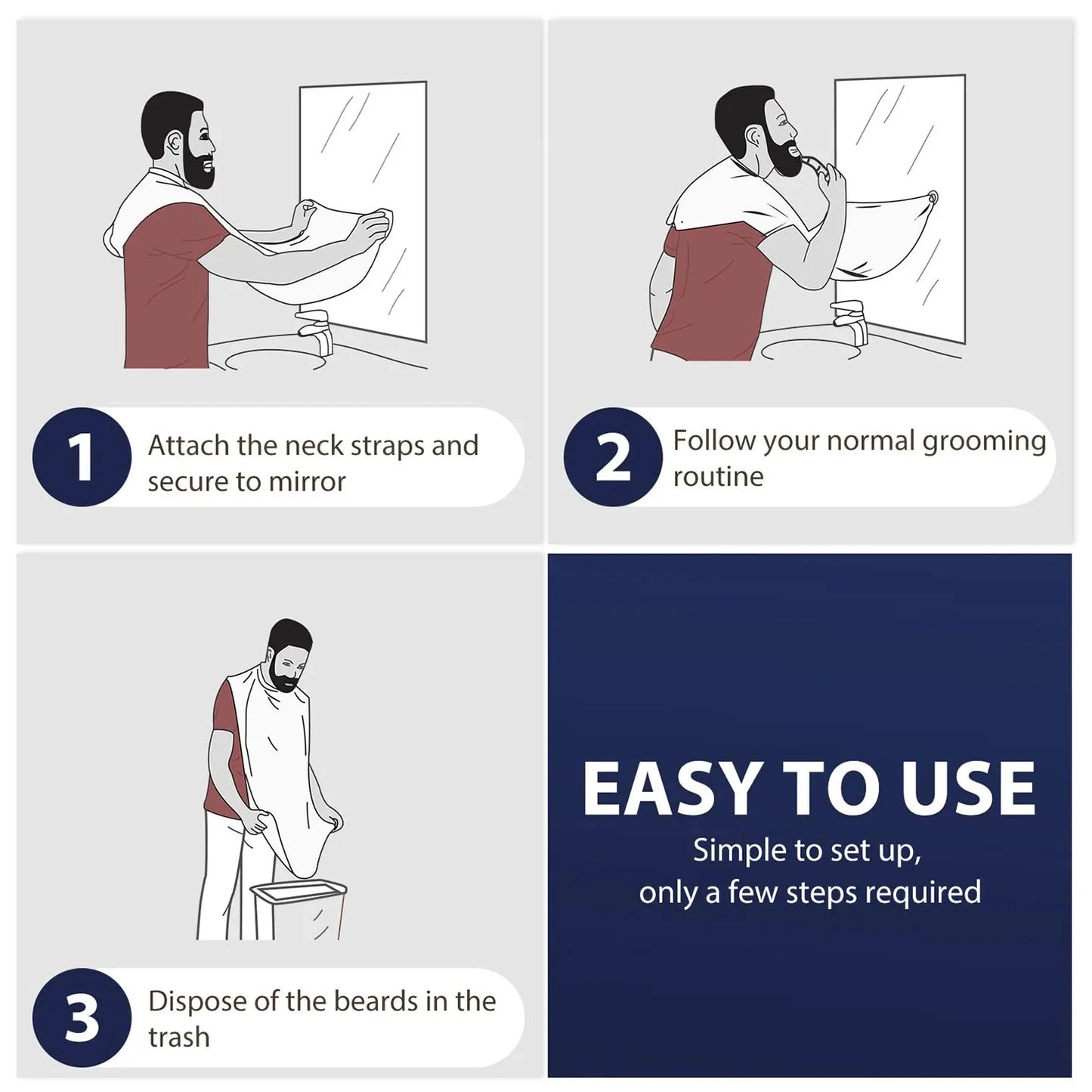 Beard Shaving Apron & Hair Catcher