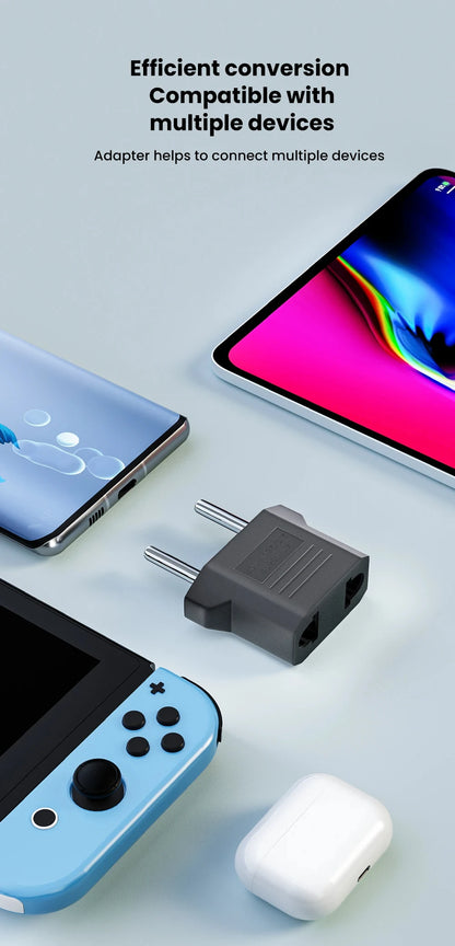 EU to US Plug Travel Adapter