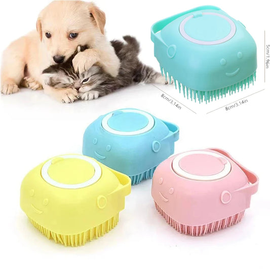Pet Silicone Bath & Grooming Brush