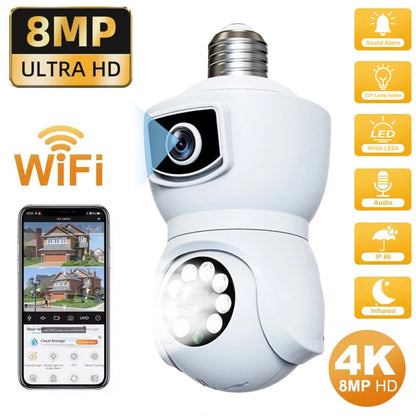 64GB 4K Dual-Lens WiFi Security Camera