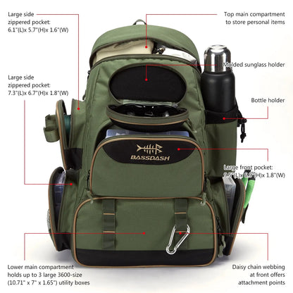 Bassdash Lightweight Tactical Fishing Backpack