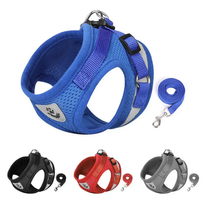 Adjustable Reflective Cat & Dog Harness Set