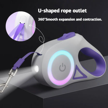 LED Retractable Dog Leash with Light
