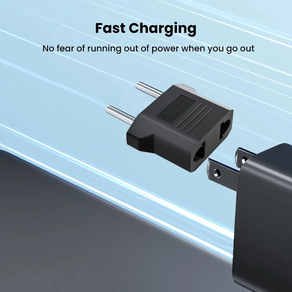 EU to US Plug Travel Adapter